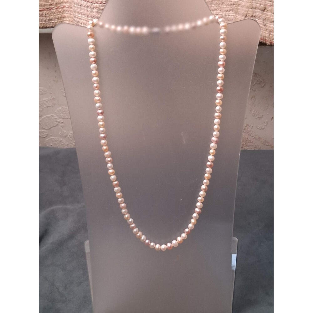 Multicolor Pearl Necklace Sterling Clasp